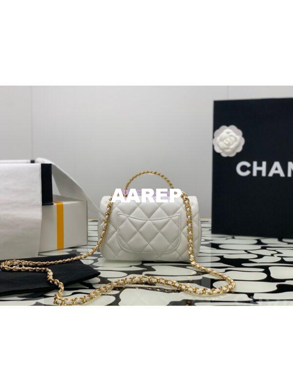 Replica Chanel Mini Flap Bag With Top Handle AS4847 White 11