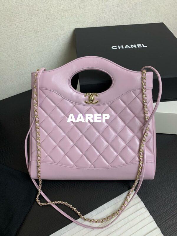Replica Chanel Medium 31 Shopping Bag in Shiny Lambskin AS4853 Lilac
