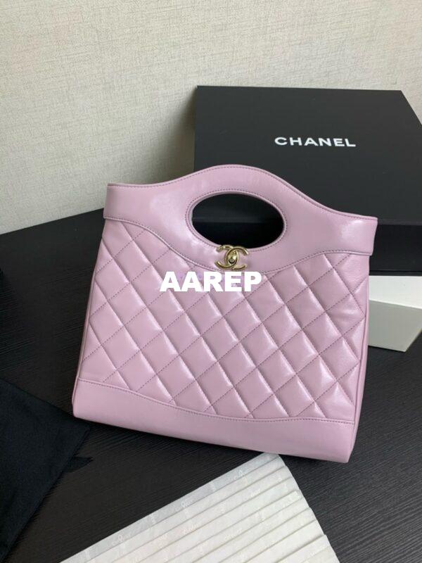Replica Chanel Medium 31 Shopping Bag in Shiny Lambskin AS4853 Lilac 2