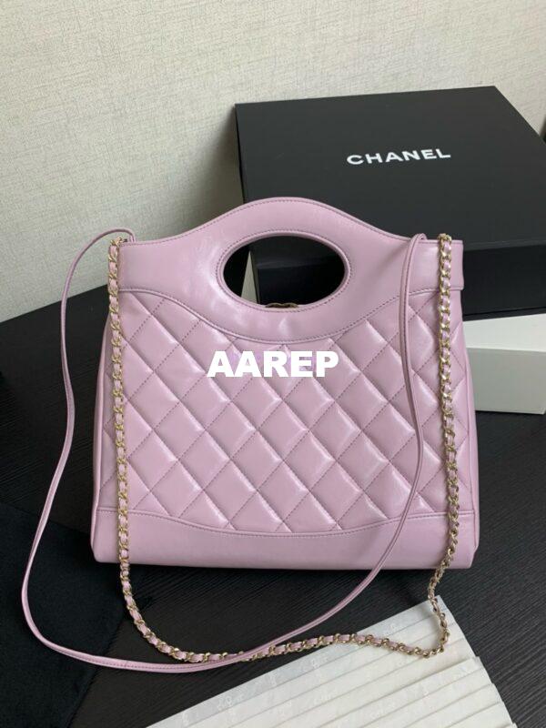 Replica Chanel Medium 31 Shopping Bag in Shiny Lambskin AS4853 Lilac 5