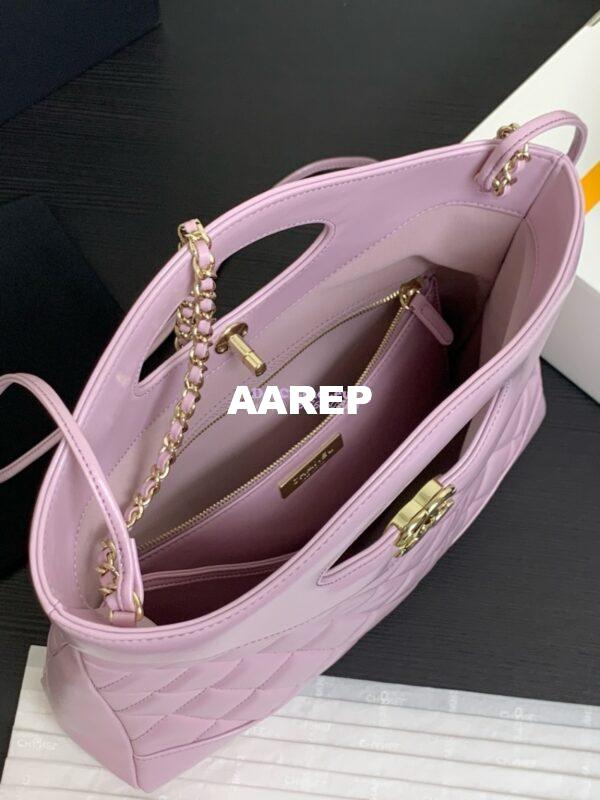 Replica Chanel Medium 31 Shopping Bag in Shiny Lambskin AS4853 Lilac 8