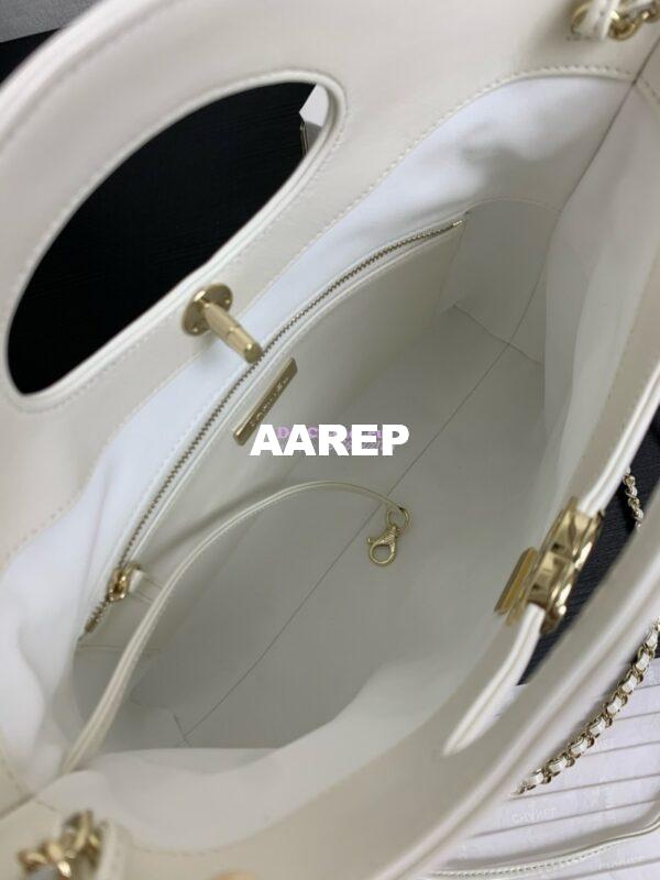 Replica Chanel Medium 31 Shopping Bag in Shiny Lambskin AS4853 White 11