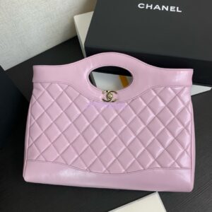 Replica Chanel 31 Shopping Bag in Shiny Lambskin AS4854 Lilac 2