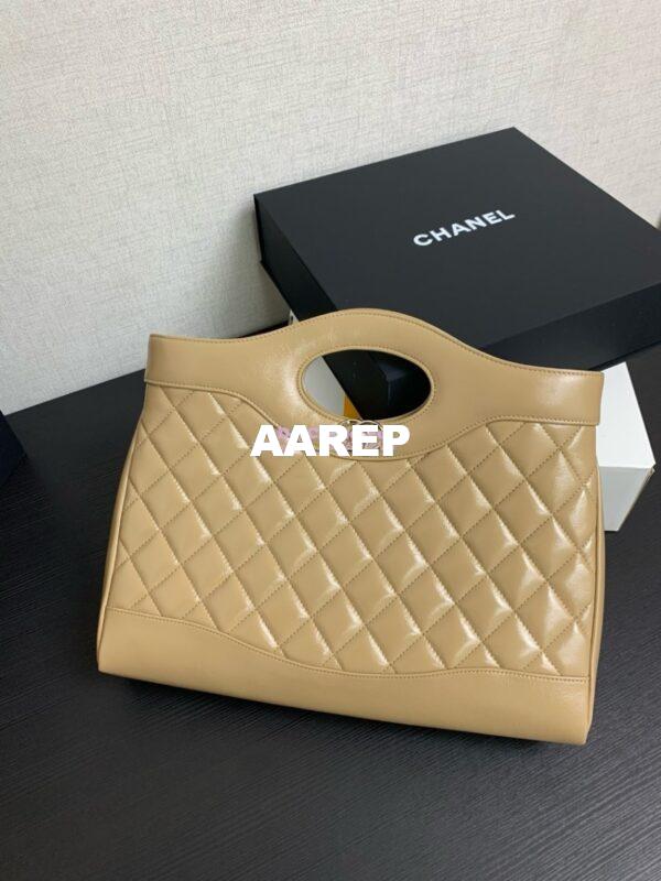 Replica Chanel 31 Shopping Bag in Shiny Lambskin AS4854 Beige 4