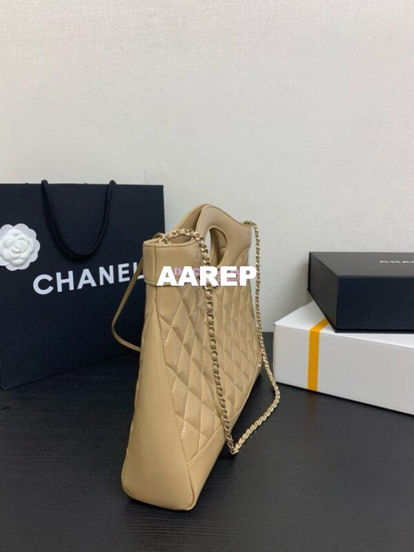 Replica Chanel 31 Shopping Bag in Shiny Lambskin AS4854 Beige 7