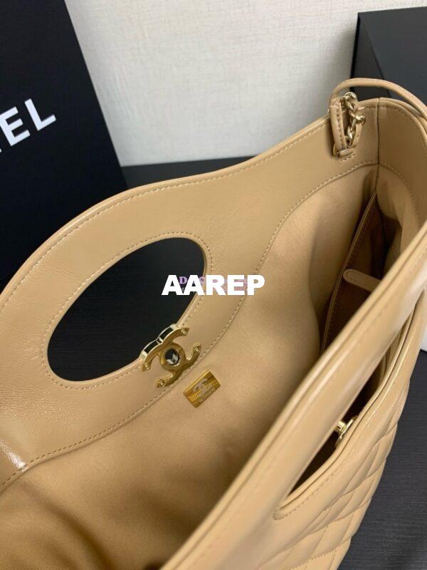 Replica Chanel 31 Shopping Bag in Shiny Lambskin AS4854 Beige 9