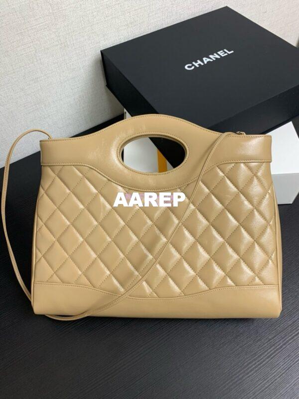 Replica Chanel 31 Shopping Bag in Shiny Lambskin AS4854 Beige 11