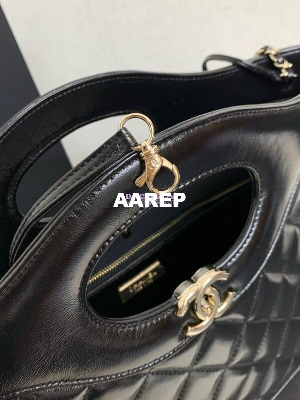 Replica Chanel 31 Shopping Bag in Shiny Lambskin AS4854 Black 6