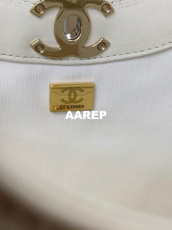 Replica Chanel 31 Shopping Bag in Shiny Lambskin AS4854 White 7