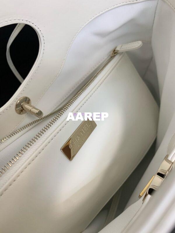 Replica Chanel 31 Shopping Bag in Shiny Lambskin AS4854 White 8