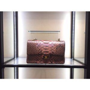Replica Chanel Python Leather CF Classic Flap Bag White 10