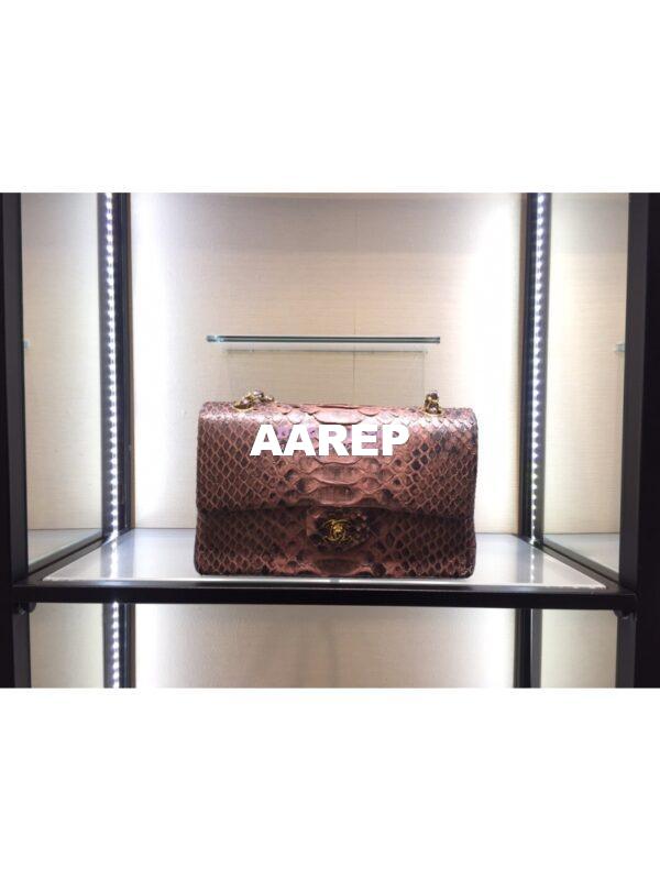 Replica Chanel Python Leather CF Classic Flap Bag White 10 3