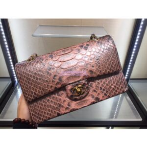 Replica Chanel Python Leather CF Classic Flap Bag White 10 2