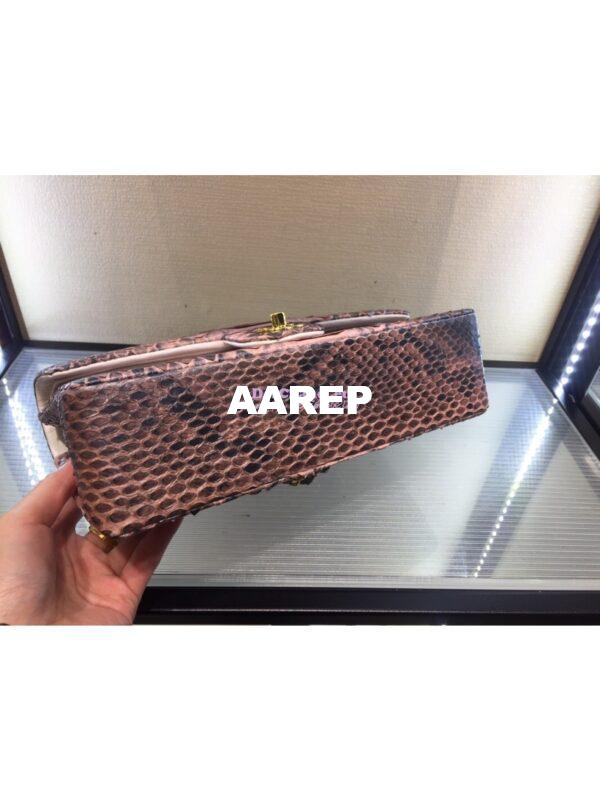 Replica Chanel Python Leather CF Classic Flap Bag White 10 7