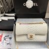 Replica Chanel Python Leather CF Classic Flap Bag Pearl Pink 08 2