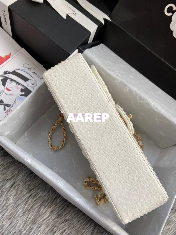 Replica Chanel Python Leather CF Classic Flap Bag White 09 11