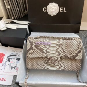 Replica Chanel Python Leather CF Classic Flap Bag 07