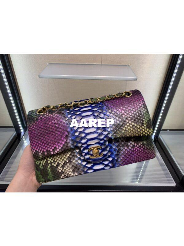 Replica Chanel Python Leather CF Classic Flap Bag 05 4