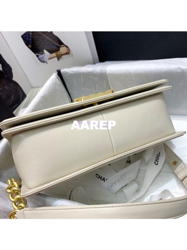 Replica Chanel Python Boy Flap Bag in Matte Hardware Coral Pink 12