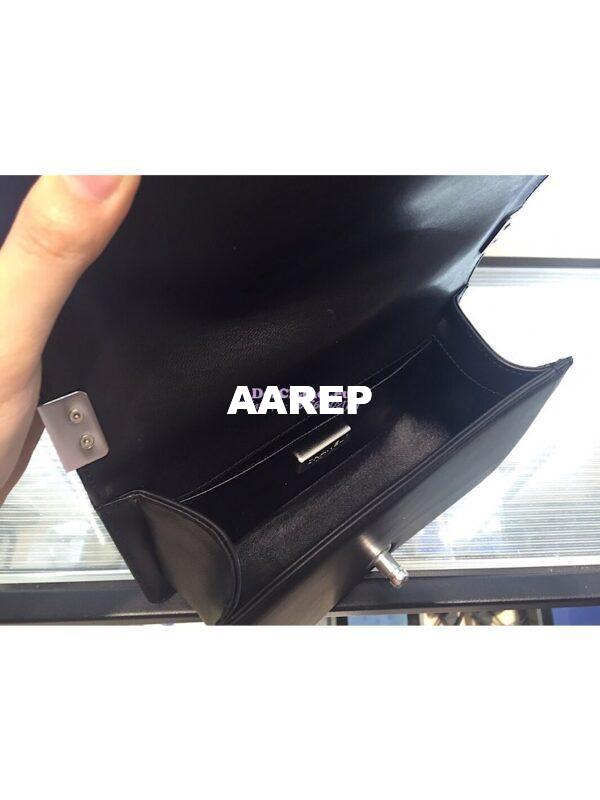 Replica Chanel Python Boy Flap Bag in Matte Hardware Black 12