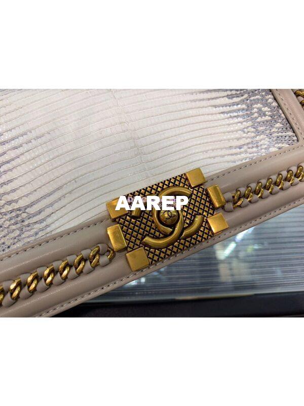 Replica Chanel Lizard Leather Boy Bag with Lizard Handle 002 6