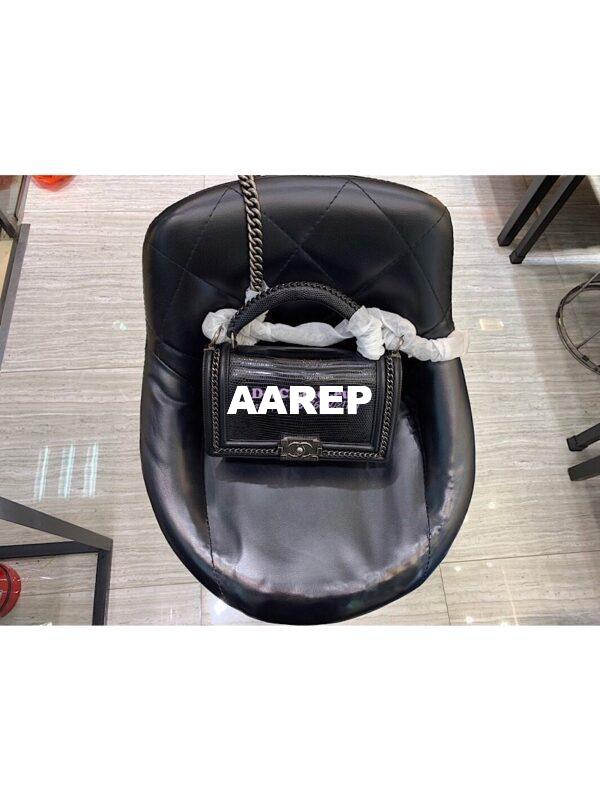 Replica Chanel Lizard Leather Boy Bag with Lizard Handle 001 3