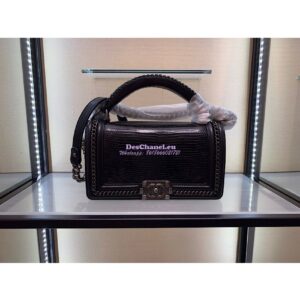 Replica Chanel Lizard Leather Boy Bag with Lizard Handle 001 2