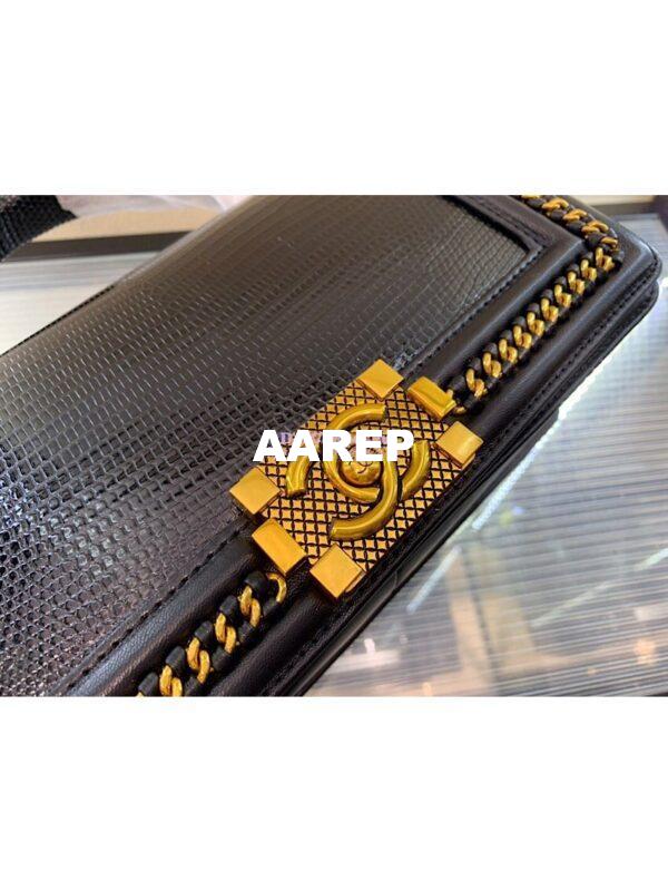 Replica Chanel Lizard Leather Boy Bag with Lizard Handle 001 12