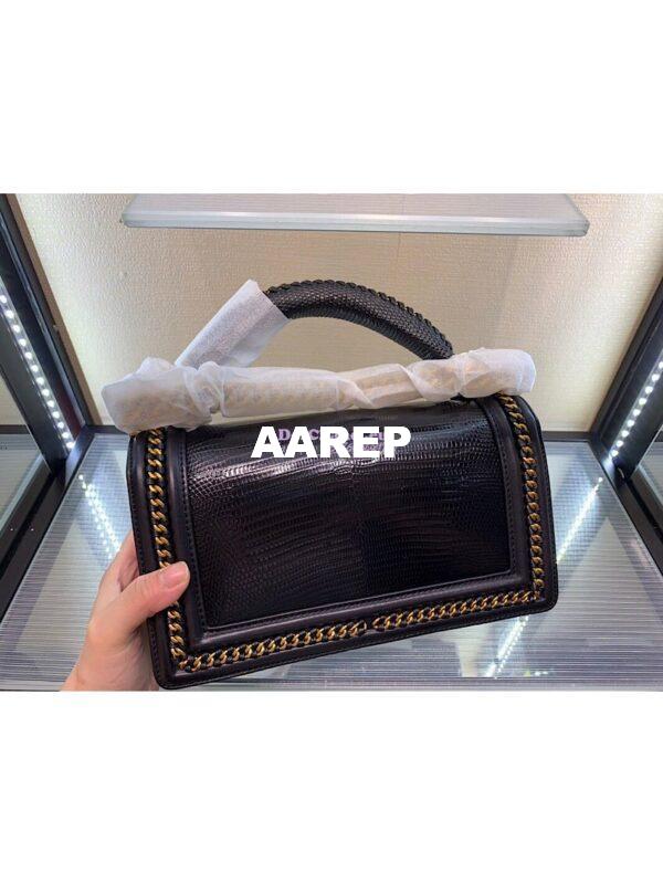 Replica Chanel Lizard Leather Boy Bag with Lizard Handle 001 14