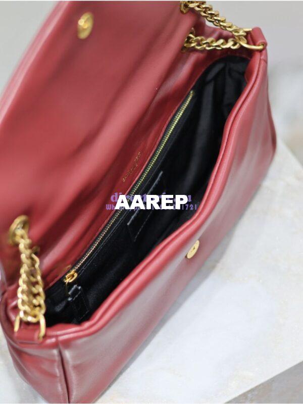 Replica Saint Laurent YSL Calypso In Lambskin 734153 Rough Merlot 13