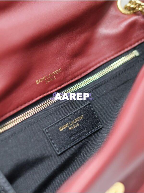 Replica Saint Laurent YSL Calypso In Lambskin 734153 Rough Merlot 14
