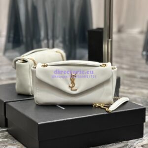 Replica Saint Laurent YSL Calypso In Lambskin 734153 Blanc