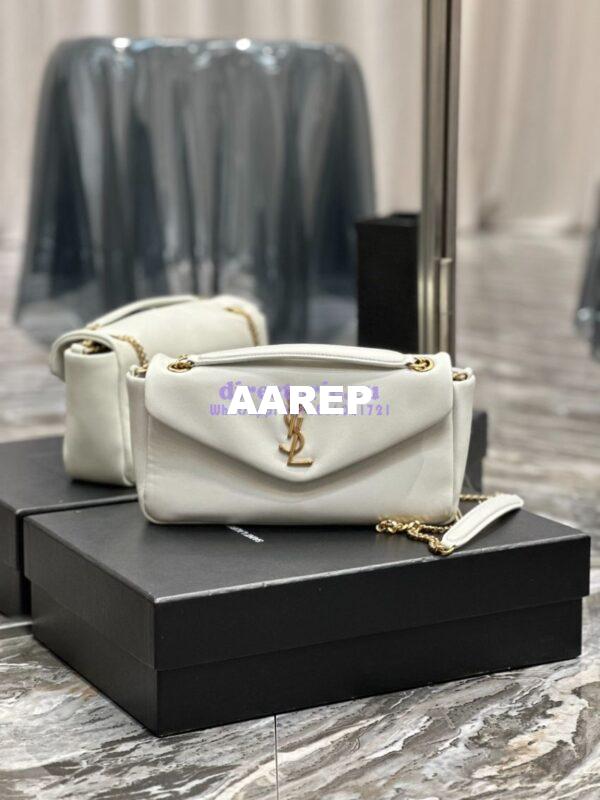 Replica Saint Laurent YSL Calypso In Lambskin 734153 Blanc 3