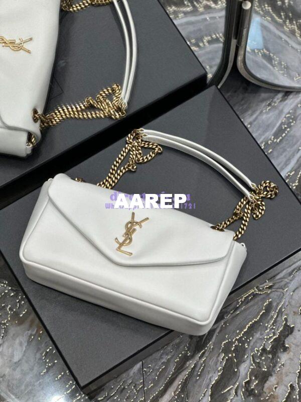 Replica Saint Laurent YSL Calypso In Lambskin 734153 Blanc 5