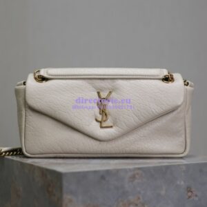 Replica Saint Laurent YSL Calypso In Grained Lambskin 734153 Blanc