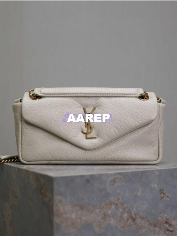 Replica Saint Laurent YSL Calypso In Grained Lambskin 734153 Blanc 3