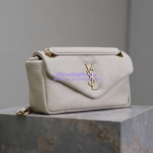Replica Saint Laurent YSL Calypso In Grained Lambskin 734153 Blanc 2