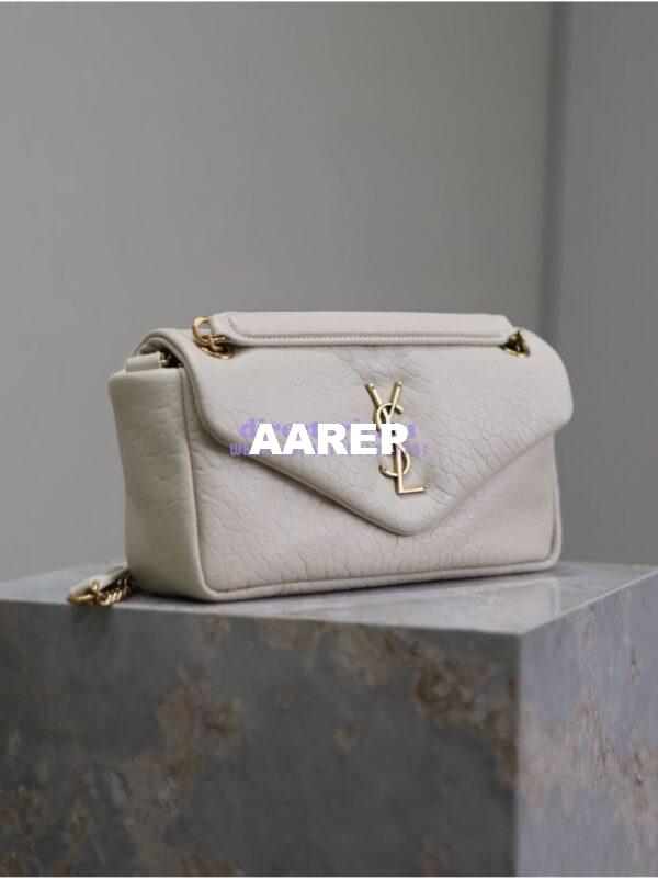 Replica Saint Laurent YSL Calypso In Grained Lambskin 734153 Blanc 4