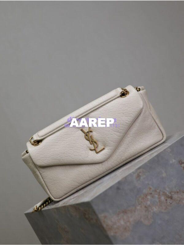 Replica Saint Laurent YSL Calypso In Grained Lambskin 734153 Blanc 5