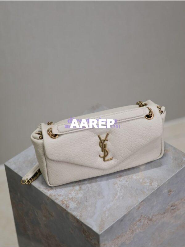 Replica Saint Laurent YSL Calypso In Grained Lambskin 734153 Blanc 6