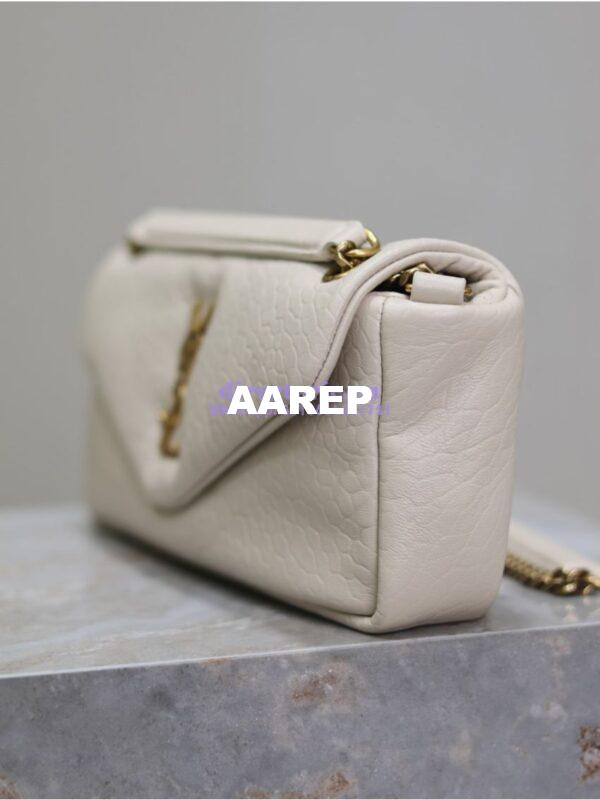 Replica Saint Laurent YSL Calypso In Grained Lambskin 734153 Blanc 8