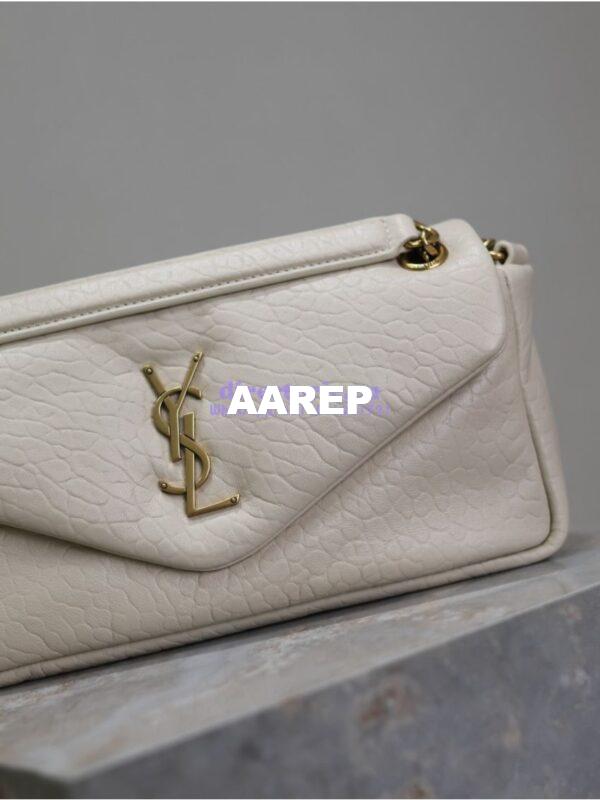 Replica Saint Laurent YSL Calypso In Grained Lambskin 734153 Blanc 9