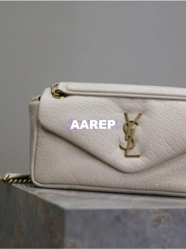 Replica Saint Laurent YSL Calypso In Grained Lambskin 734153 Blanc 10