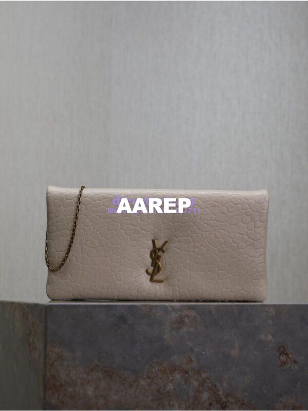 Replica Saint Laurent YSL Calypso Mini Bag In Grained Lambskin with Pillow Effect 801712 Blanc 3