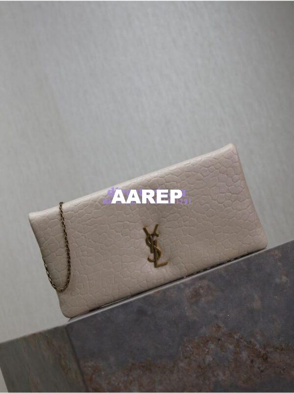 Replica Saint Laurent YSL Calypso Mini Bag In Grained Lambskin with Pillow Effect 801712 Blanc 4