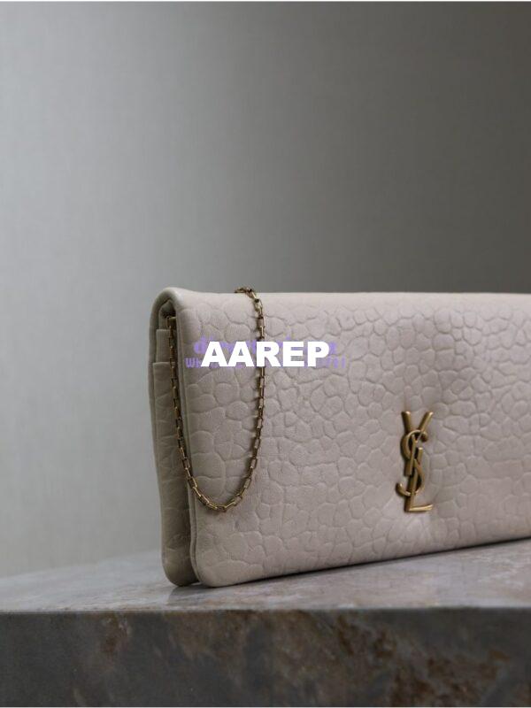 Replica Saint Laurent YSL Calypso Mini Bag In Grained Lambskin with Pillow Effect 801712 Blanc 6