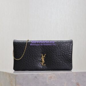 Replica Saint Laurent YSL Calypso Mini Bag In Grained Lambskin with Pillow Effect 801712 Black