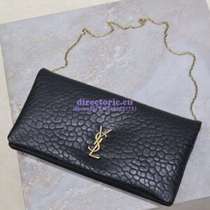 Replica Saint Laurent YSL Calypso Mini Bag In Grained Lambskin with Pillow Effect 801712 Black 2