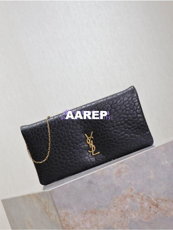 Replica Saint Laurent YSL Calypso Mini Bag In Grained Lambskin with Pillow Effect 801712 Black 5