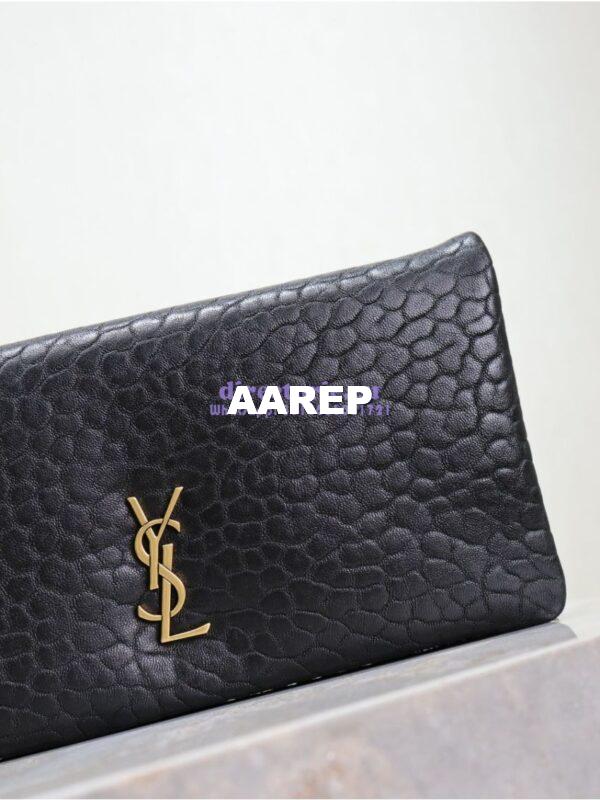 Replica Saint Laurent YSL Calypso Mini Bag In Grained Lambskin with Pillow Effect 801712 Black 6